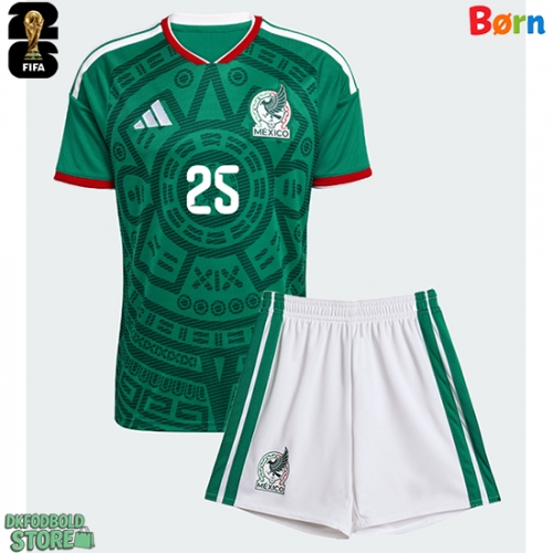 Mexico Roberto Alvarado #25 Replika Babytøj Hjemmebanesæt Børn VM 2026 Kortærmet (+ Korte bukser)